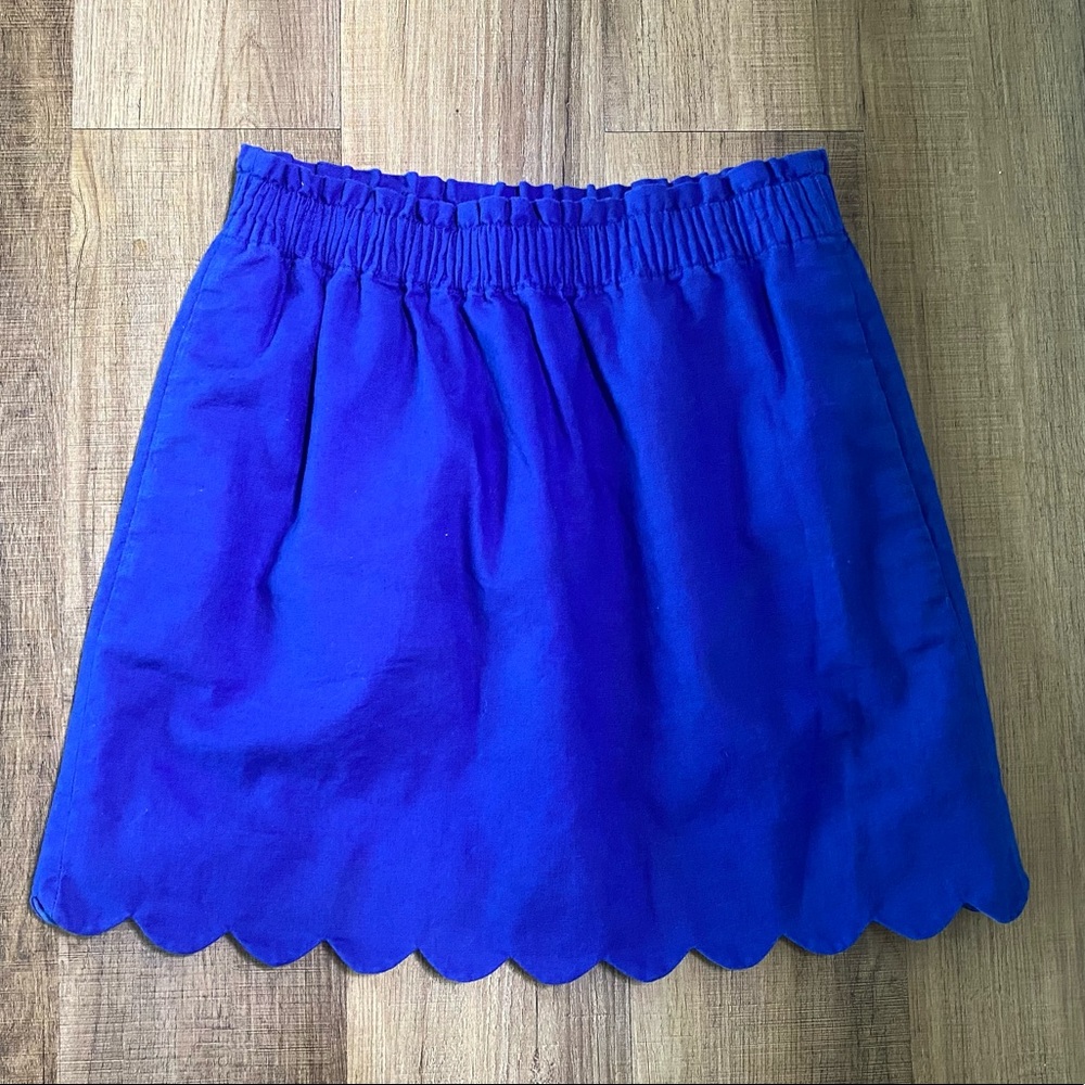 Blue J Crew scalloped skirt, sz. 6